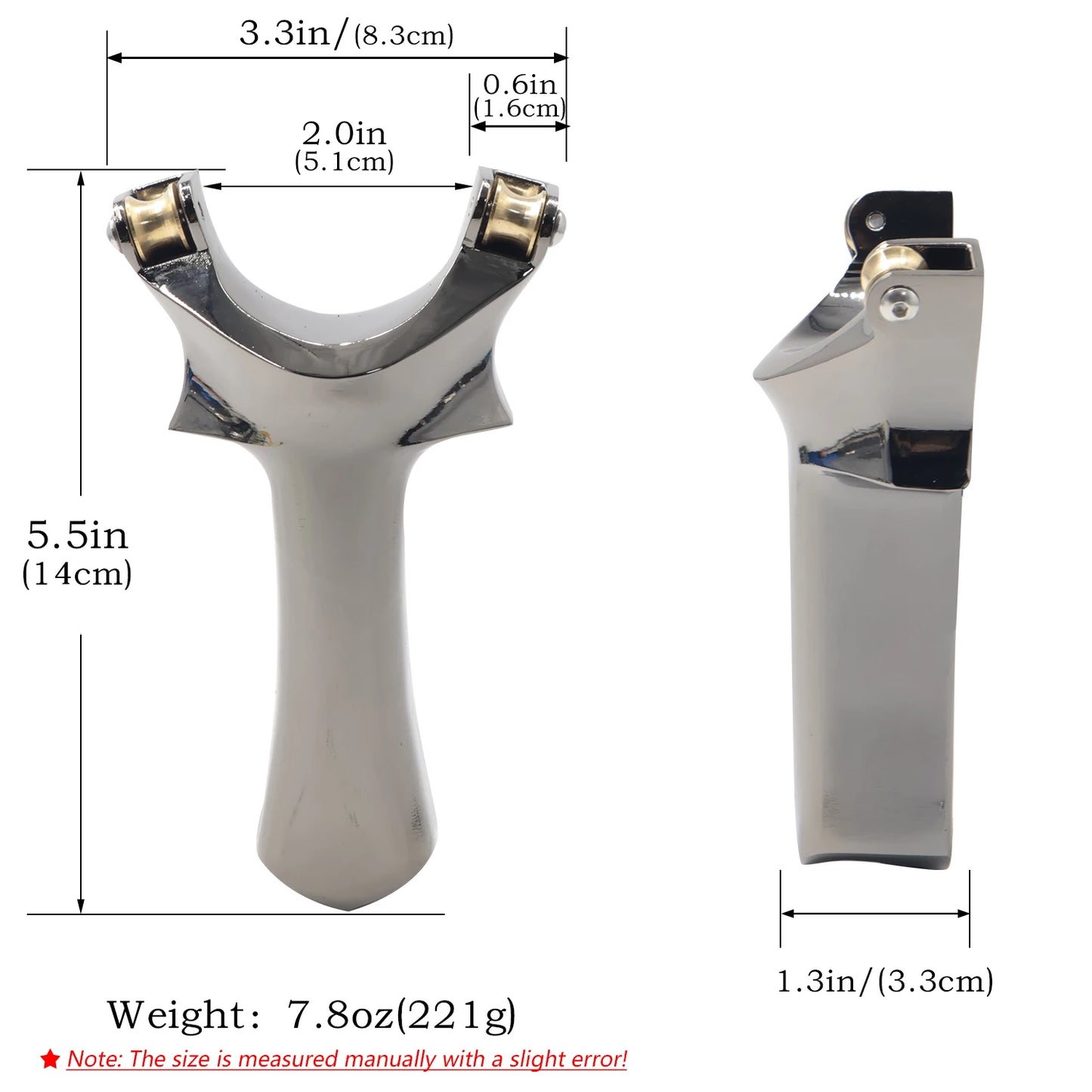 Silver Metal Composite Pulley Slingshot Simple and Practical Professional Metal Slingshot Dedicated To Shooting Players