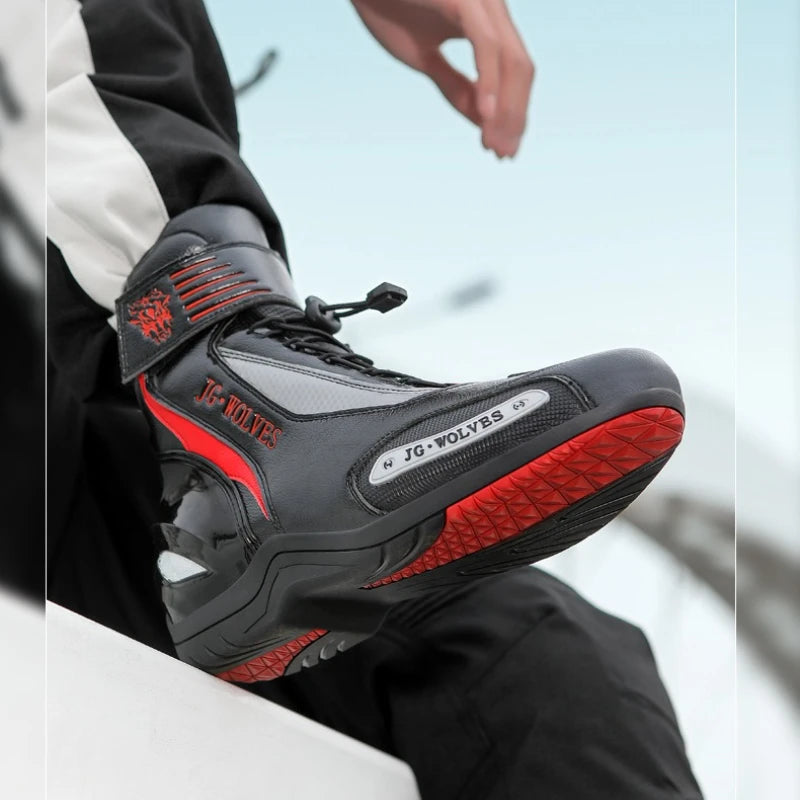 Motorcycle Shoes Men Off-road Adventure Motocross Low Boots  Retro Black Riding Shoes Rubber Sole Waterproof Motorcyclist Shoes