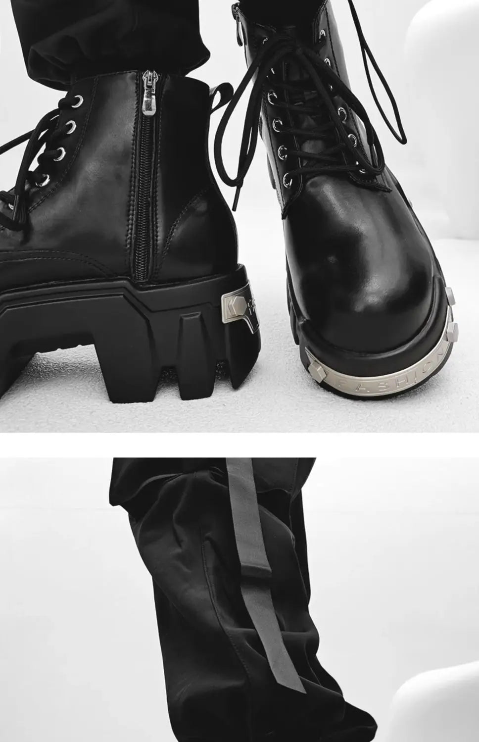 2025 New Trendy Heightening 8cm Bulldozer Men's Handsome British Style Platform Motorcycle Short Boots