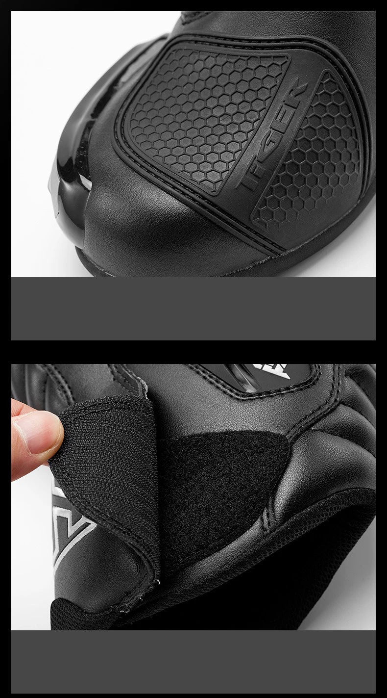 Motorcycle Road Racing Boots Professional Biker Shoes Motorbike Long Riding Protective Gear Shift Microfibe Leather boot