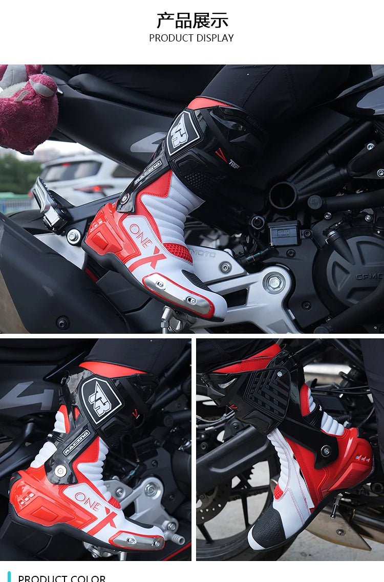 Professional Motorcycle Boots Waterproof Motocross Boots Non-slip Motorcycle Off-road Shoes Motorcycle Protective For 4 Season