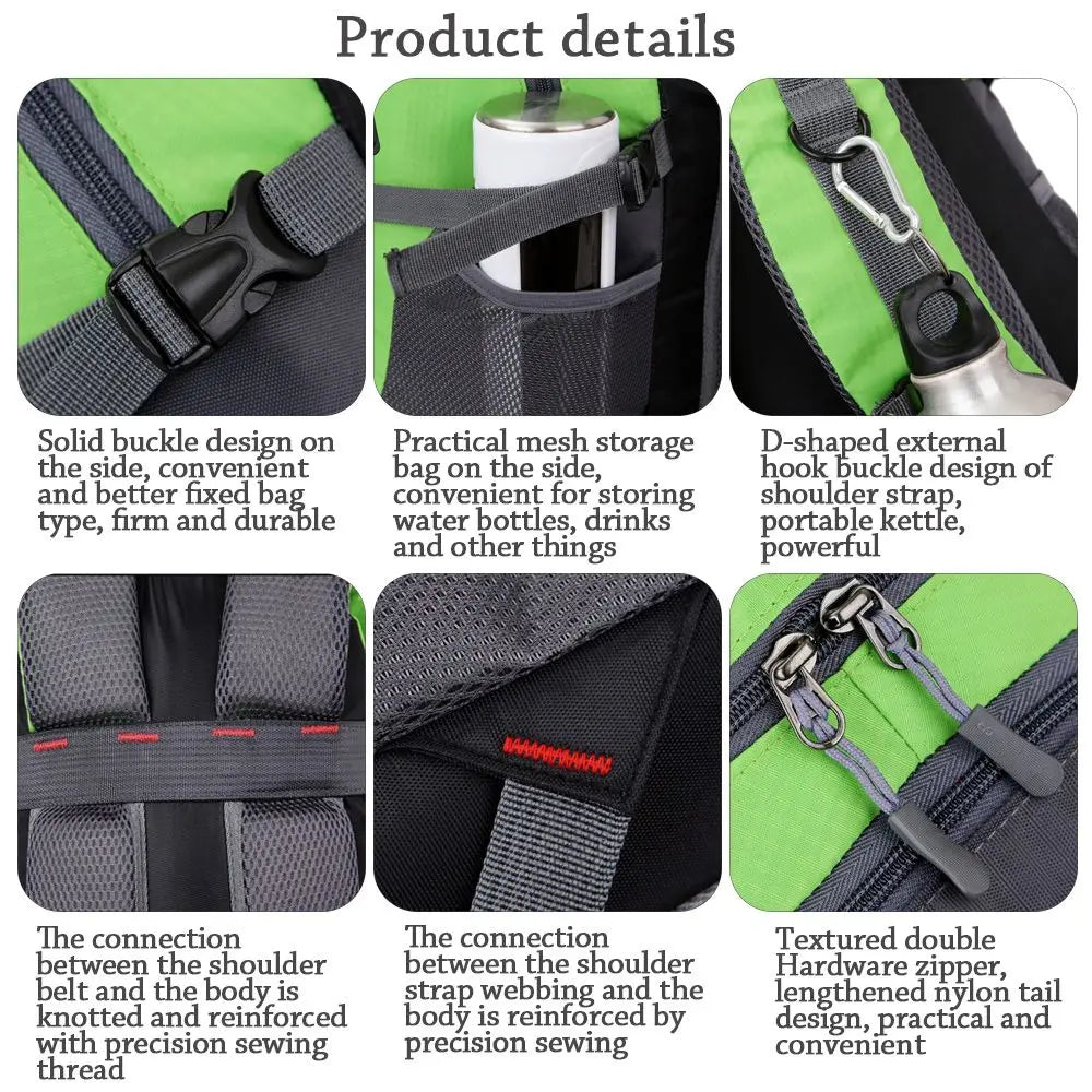 Nylon Hiking Outdoor Bags Sport Camping Backpack Travel Bag Rucksack 40L Large Capacity