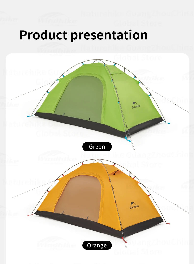 Naturehike Ultralight Camping Tent 2 Person Hiking Travel Backpacking Large Space 65D Waterproof Quick Set Cycling Shelter Tent