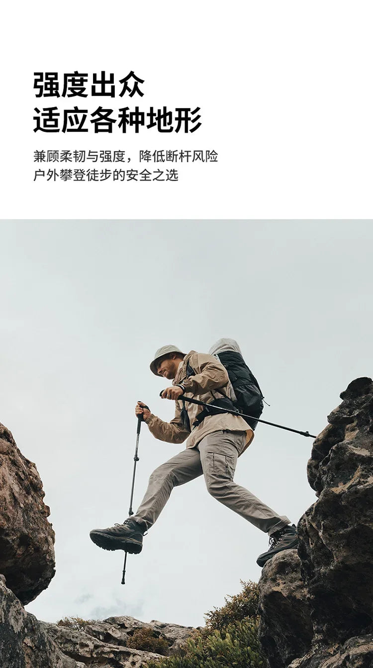 Naturehike-Aluminum Telescopic Trekking Pole, Folding Stick, Hiking Pole, Outdoor Trekking Pole, 3 Section, 7075, ST03