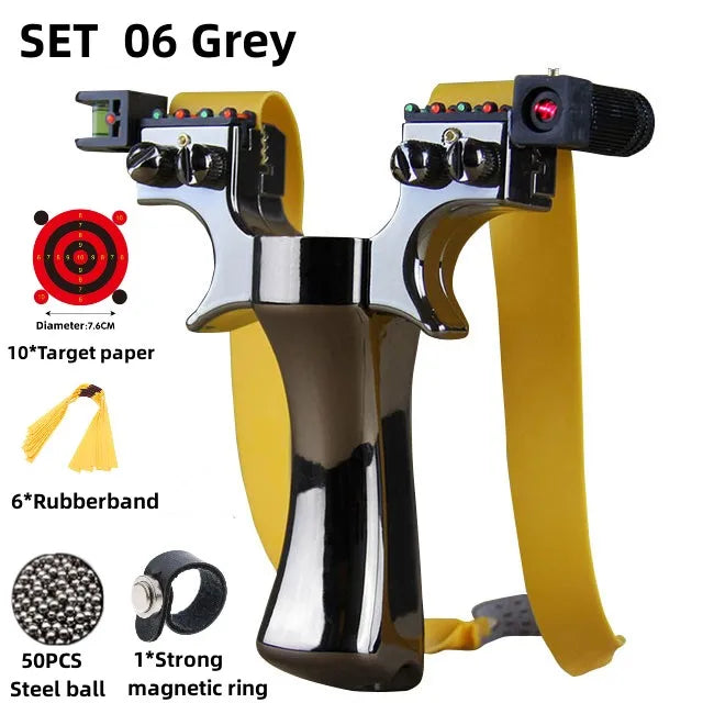 Powerful New Laser Slingshot Upgrade Outdoor Shooting Catapult Double Screw Quick Pressure Rubber Band Toy Hunting Tools Outdoor