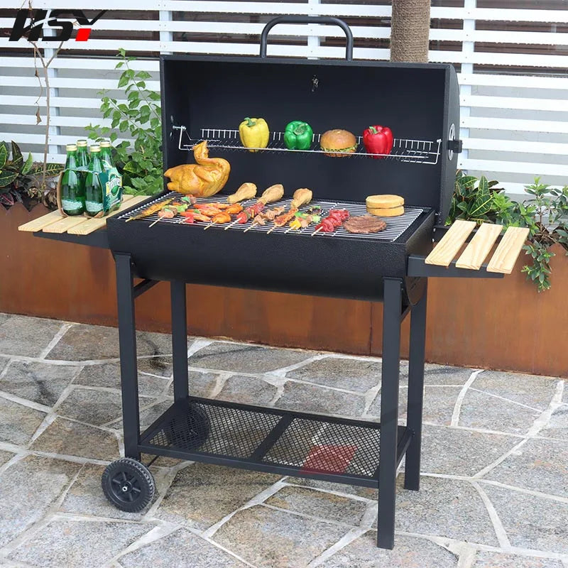 Household Charcoal Stove Outdoor American Barbecue Grill Outdoor Camping Baking Charcoal Grill Fish Grill Charcoal Smoke Grill
