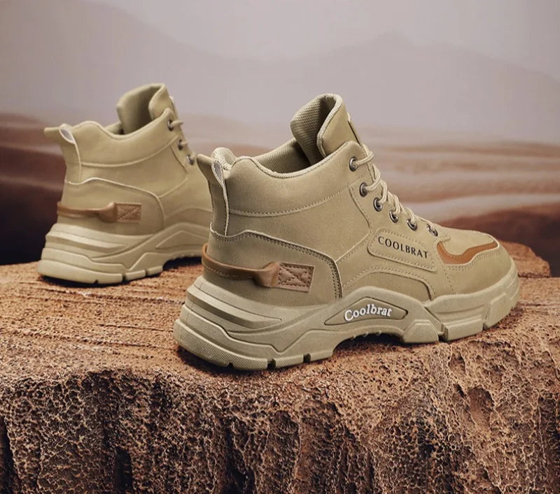 2024 Men's Boots Casual Shoes Winter Leather Designer Luxury Ankle Boots Platform Work Safety Shoe Sports Shoes Men's Boot Botas