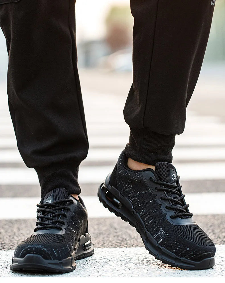 Security Anti-static Men Work Shoes Anti Puncture Anti Smashing Safety Shoes Air Cushion Indestructible Sneakers Breathable Mesh