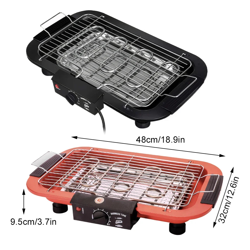 Electric Indoor BBQ Pan Smokeless Cooking Versatile Options Durable and Reliable Smokeless Indoor Black US