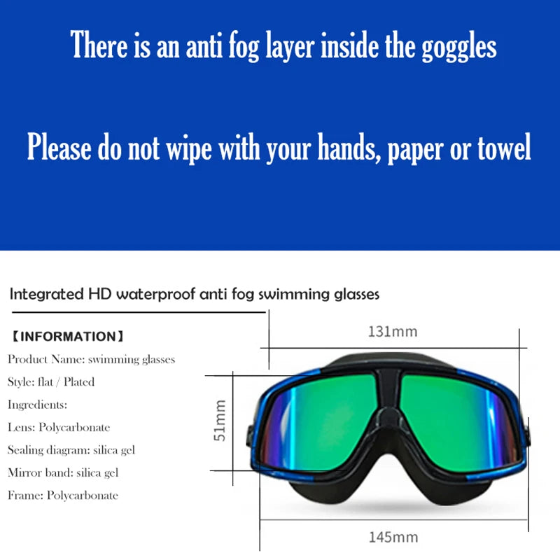Queshark Men Women Adult -1.5 To -10.0 Myopia Swim Eyewear Silicone  Anti Fog Swimming Goggles Custom Different  Left Right Eyes