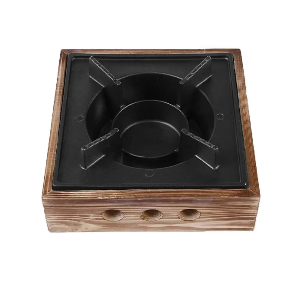 Dry Stew Hot Pots Wooden Cooking Grills Stove Portable Multi-functional Barbecue Cooking Oven Square Solid Stoves Outdoor