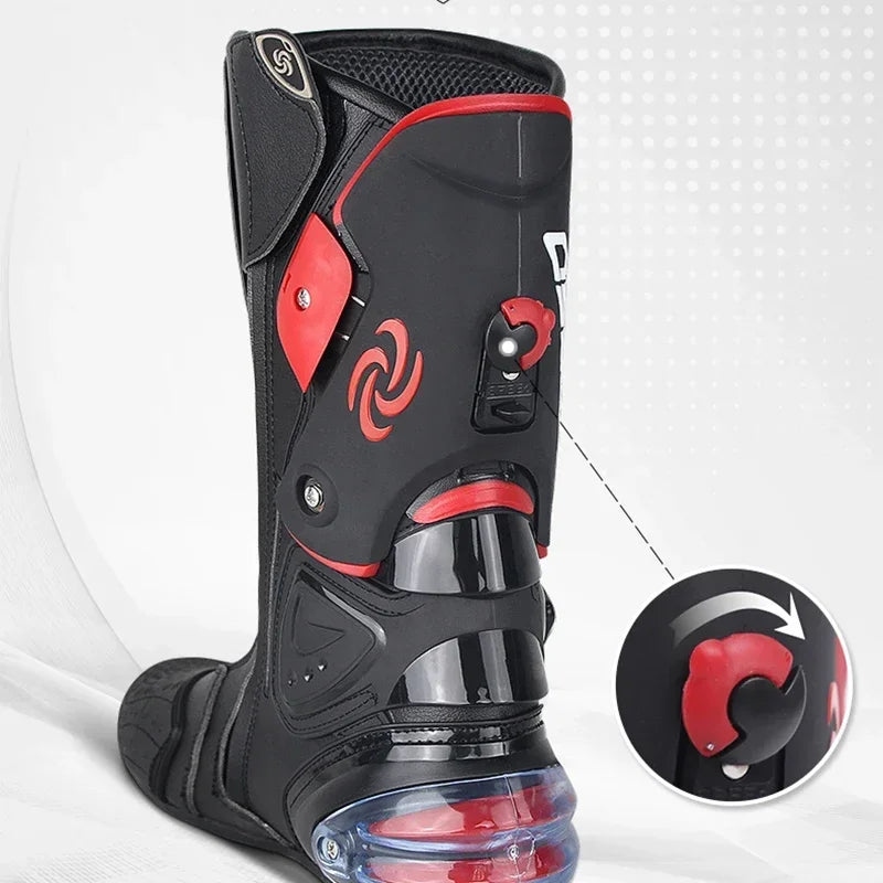 Riding Tribe Men Leather Motorcycle Boots Moto Ridding Racing Motocross Off-Road dirt bike Motorbike Shoes Botas Motor Boot