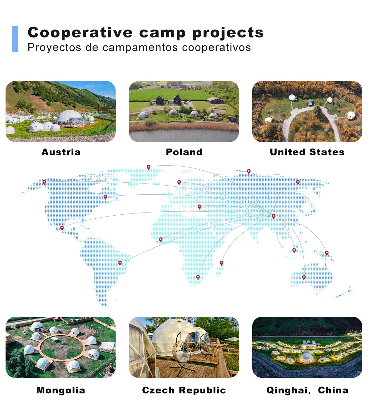 【Global Shipping】 Geodesic Dome Tent Spherical Tent Hotel Resort Outdoor Luxury Glamping Dome Transparent Starry Sky Tent