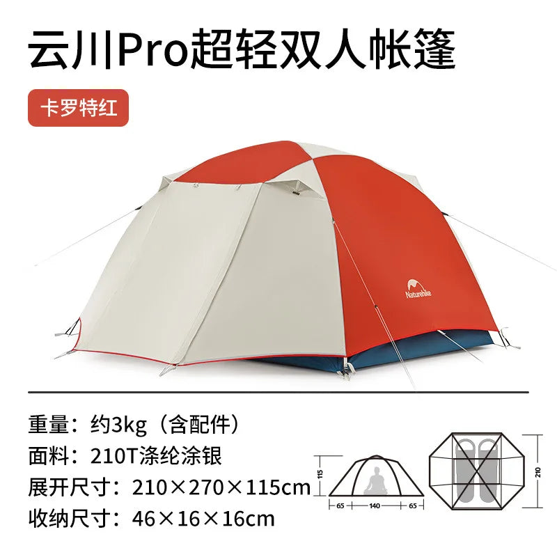 Naturehike-Camping Ultralight Tent, Outdoor Portable, Rainproof and Sun Protection, 2-3 People, Hiking, CNK2300ZP024