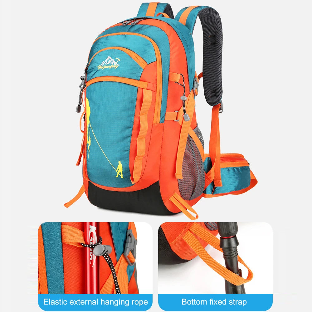 1PCS 40L Hiking Backpack, Water Resistant Lightweight Outdoor Sport Daypack Travel Bag for Camping Climbing Skiing Cycling