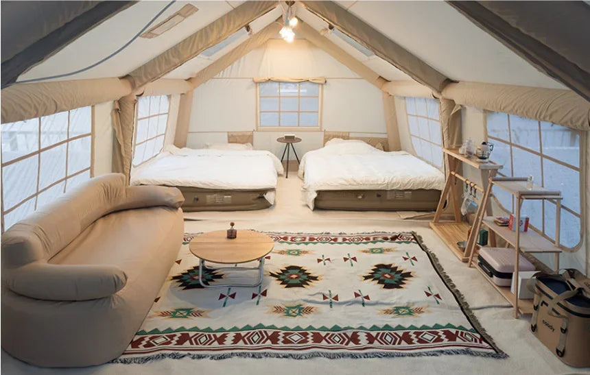 Luxury Inflatable Picnic Dome Tent, Outdoor Family Camping, Green, 17.2