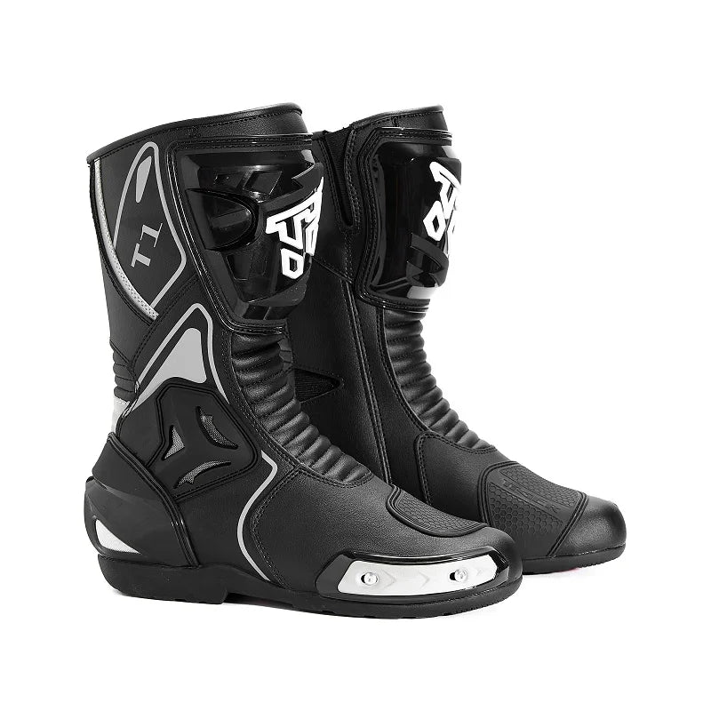 Motorcycle Road Racing Boots Professional Biker Shoes Motorbike Long Riding Protective Gear Shift Microfibe Leather boot