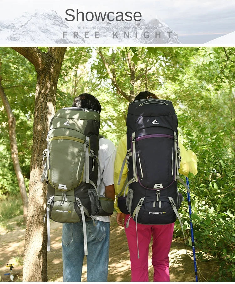60L Large Hiking Mountaineering Backpack Climbing Hiking Backpack Camping Backpack Sport Outdoor Rucksack Bag For MEN