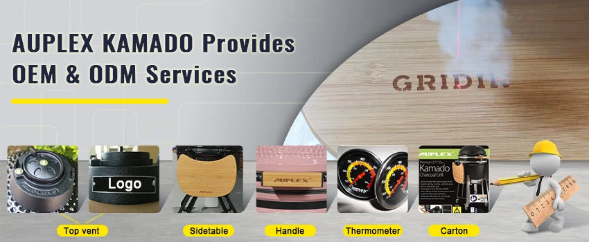 Auplex Wholesale Barbeque Asador Portable Charcoal 21-Inch Kamado Ceramic Grills BBQ