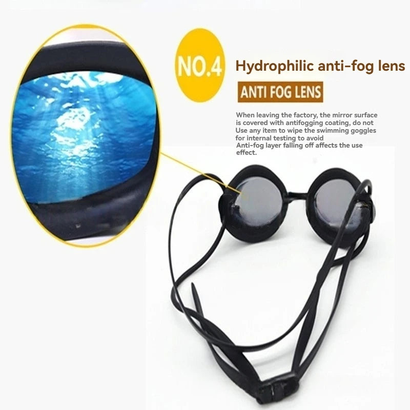 Professional Swimming Goggles Men Women Waterproof Anti-fog Cool Silver Plated Swim Glasses Comfortable Diving Pool Accessories