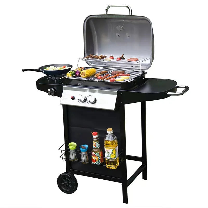 Outdoor gas BBQ grillhigh-end configuration and perfect appearance gas stove ,two burners + side burner
