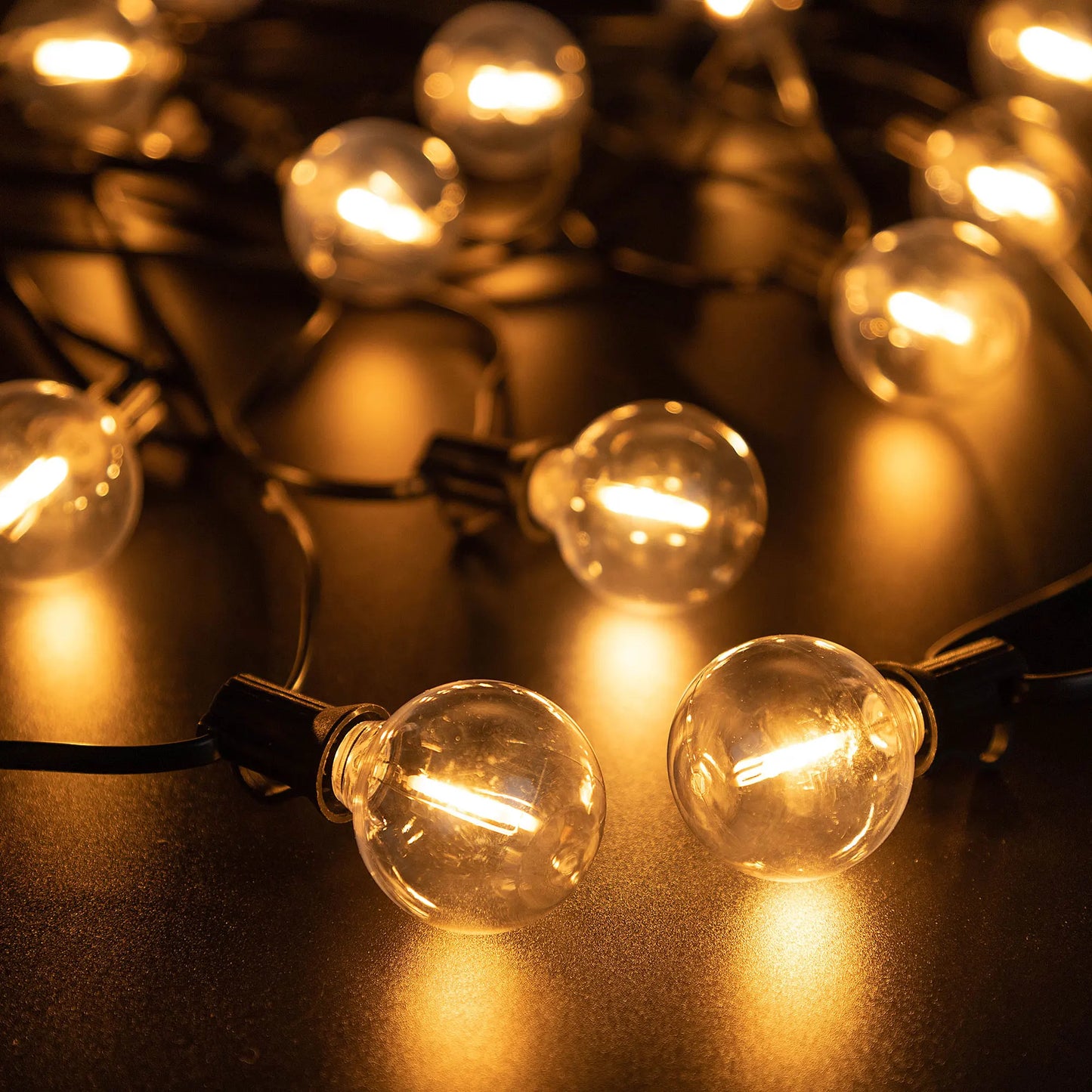 Led G40 Solar String Lights Outdoor Waterproof Garden String Lights USB Rechargeable Solar Light With Remote Decoration Light