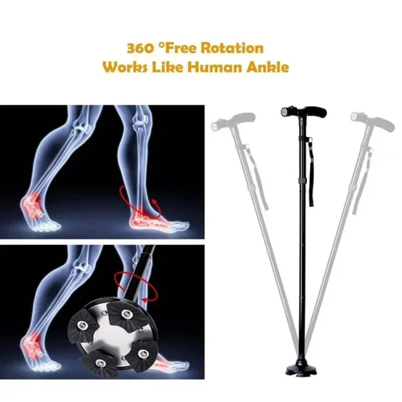 Collapsible Telescopic Folding Cane Elder Canes Adjustable Walking Trusty Sticks Elder Crutches for Mothers the Elder Fathers