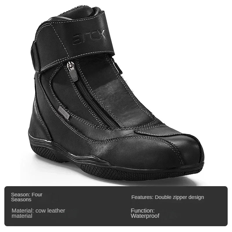 Motorcycle Riding Boots Men's Anti-slip Wear-resistant Locomotive Cycling Shoes Comfort Waterproof Anti-drop Four Seasons