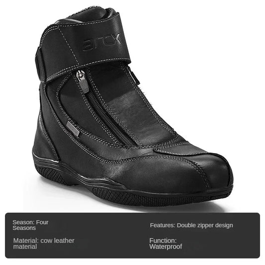 Motorcycle Riding Boots Men's Anti-slip Wear-resistant Locomotive Cycling Shoes Comfort Waterproof Anti-drop Four Seasons