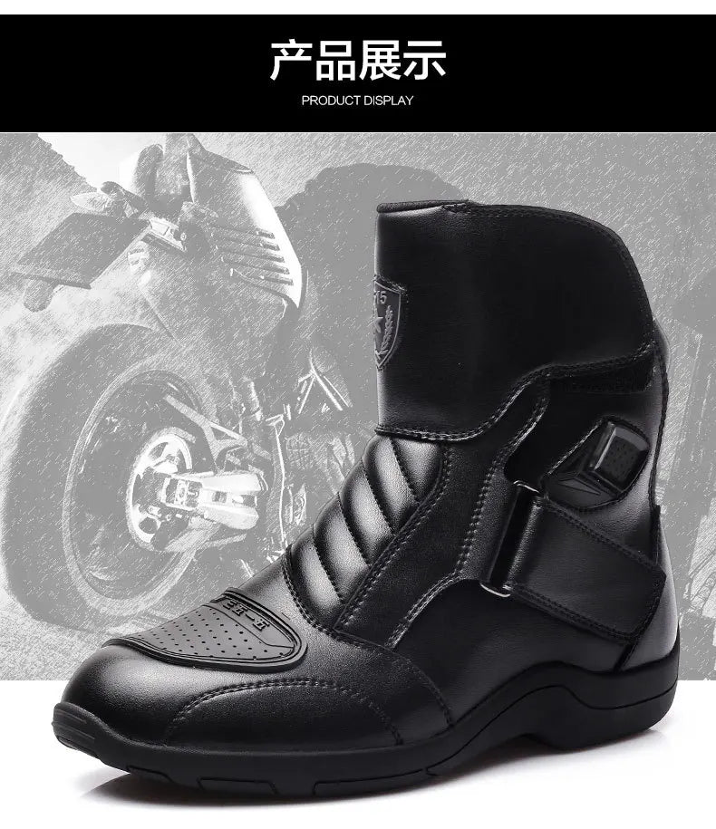 Long Motorcycle Riding Boots Waterproof Cowhide Shoes Motorcycle Leather Shoes Professional Boots Racing Bottes Motocross Boots