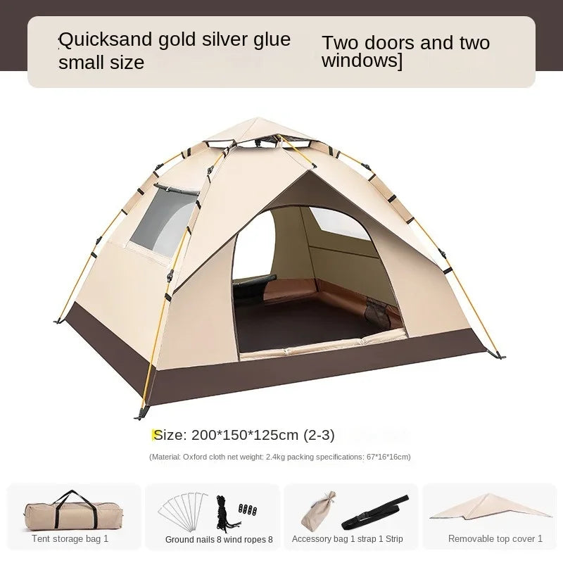 2 3 4 Person Outdoor Camping Family Automatic Waterproof Quick Opening Tent Mosquito Proof Party Portable Beach Hiking Cycling