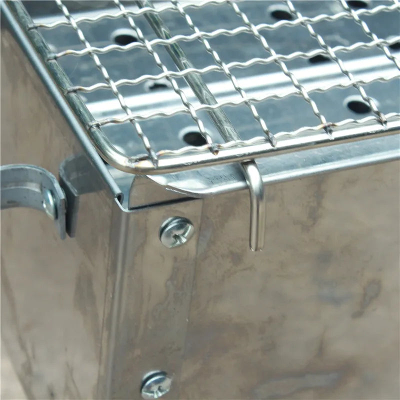 Stainless steel barbecue stove, home charcoal, outdoor large portable, enlarged grill for picnics