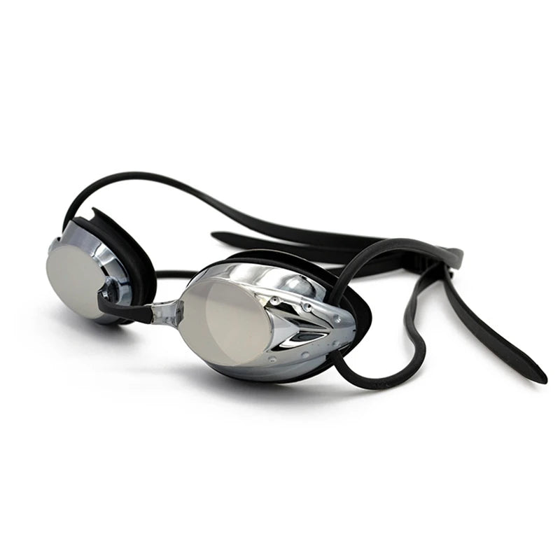 Professional Swimming Goggles Men Women Waterproof Anti-fog Cool Silver Plated Swim Glasses Comfortable Diving Pool Accessories