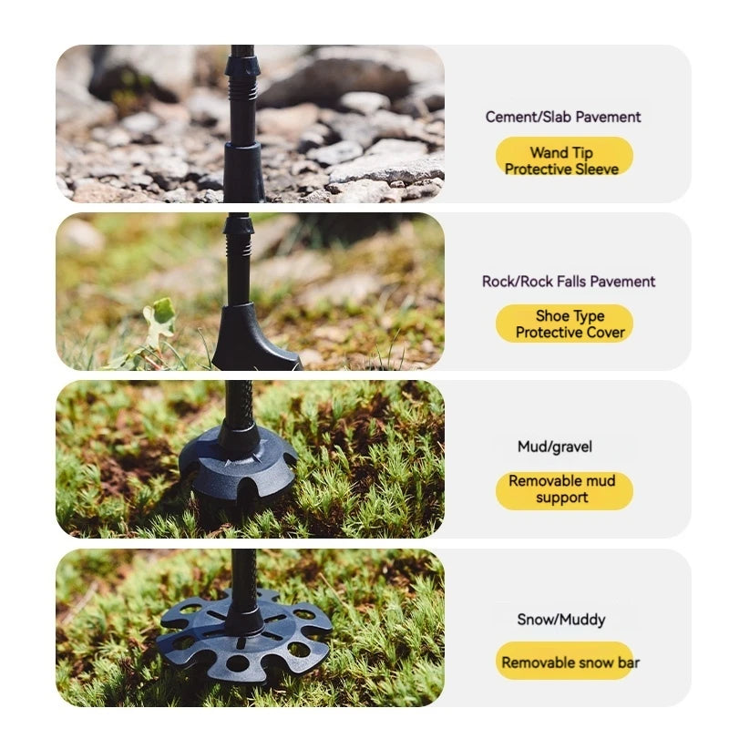 Naturehike Trekking Pole 2pcs 62-135cm 3Sections Carbon Fiber Telescopic Walking Stick Outdoor Hiking Canes Ultralight Climbing