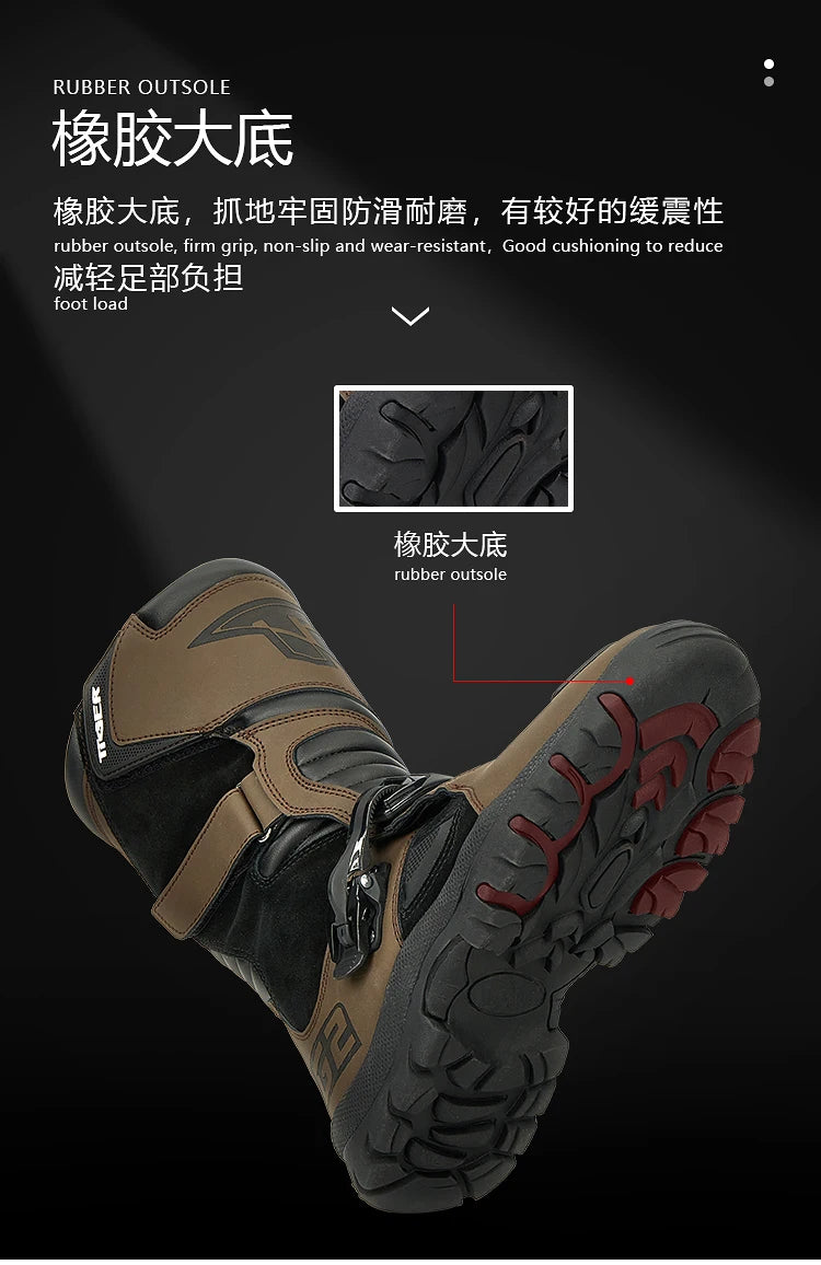 Knight Shoes Wear Resistant Highway Boots Deodorization Motorcycle Riding Shoes Cushioning  Off Road Racing Boots  Waterproof