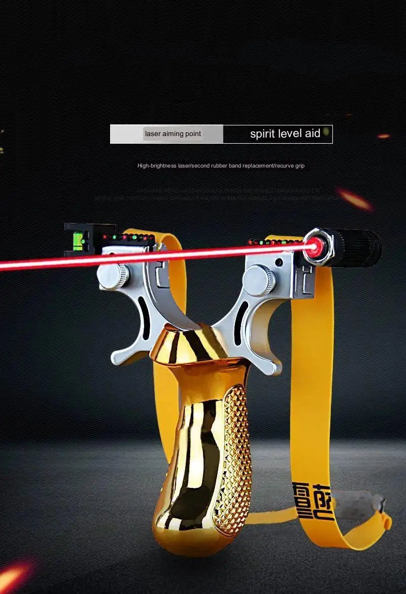 Powerful Slingshot with Laser Spirit Level Fast Press Bow Catapult Precision Infrared Outdoor Sports Hunting Shooting Sling Shot