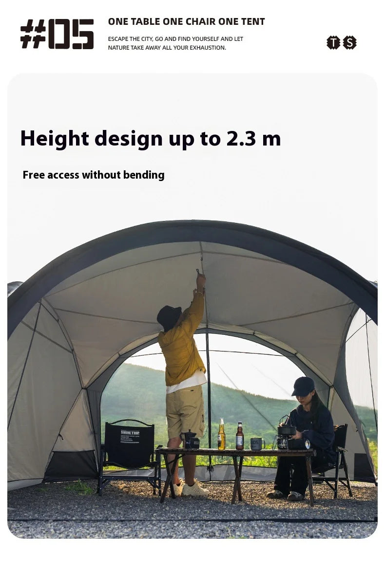 Mountain Fun Tent Outdoor Dome Canopy Oversized Awning Sun Protection Camping Equipment Camping Windproof Can Expand The Dome