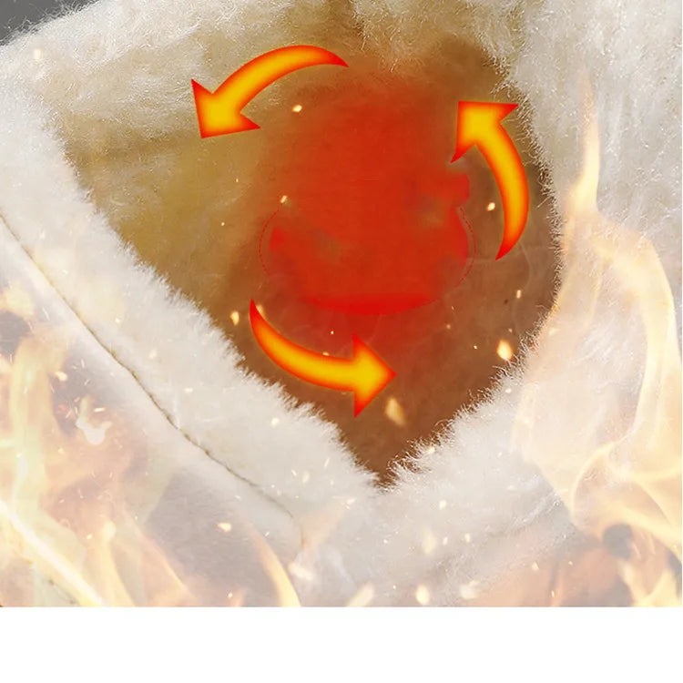 2025 High Top Men's Winter Shoes Comfortable Black Fluff Boots Men Warm Plush Leather Casual Sneakers Men Work Motorcycle Boots