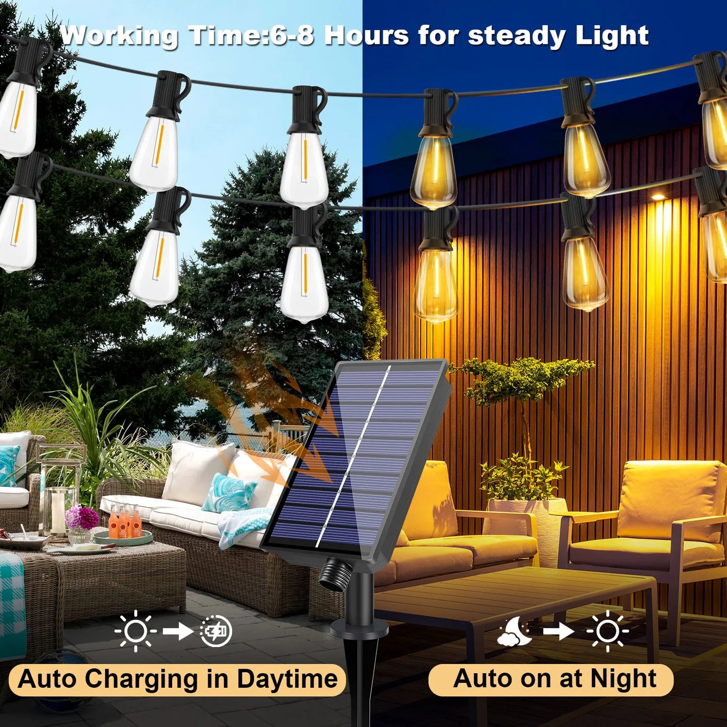 ST38 Solar String Light Outdoor Garland Led Waterproof  Shatterproof Solar String Lights for Outside Camping Yard Party Decor