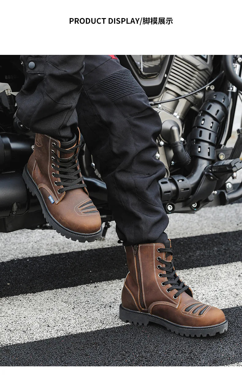 Motorcycle Riding Boots High Top Motorcycle Boots Breathable Anti Fall Knight Equipment Road Racing Boots Motocross Shoes 35-46