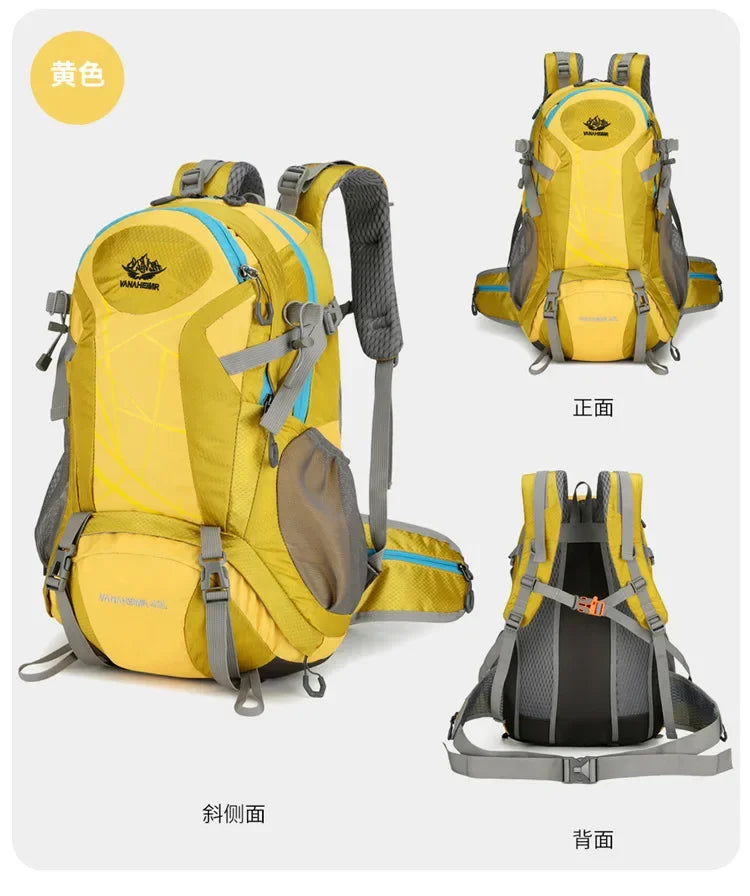 Mountaineering backpack 40 liters men's and women's outdoor sports bag waterproof camping hiking rain