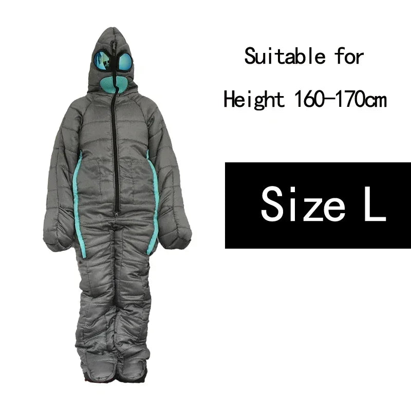 Creative Alien Human Shape Sleeping Bag Portable Camping Full Body Wearable Bedding 3 Size Suitable For Most People