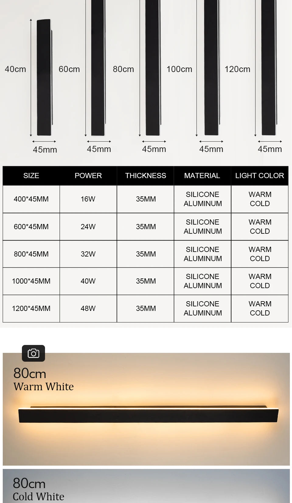 2/1 PCS Dimming Waterproof LED Long Wall Sconce Lamp Garden Decoration Outdoor Lighting 85-265V LED Wall Light External Sconce