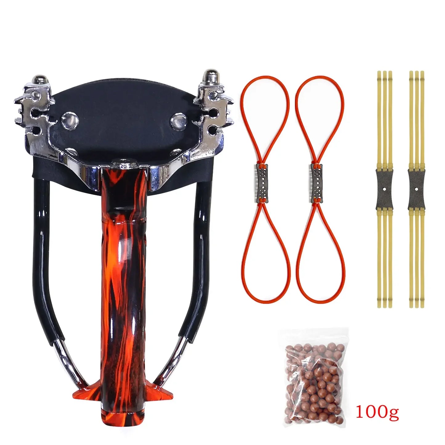 Professional Colored Metal Foldable Wrist Support Sling Handheld Hunting Shooting Sling High-power Slingshot Catapult Package