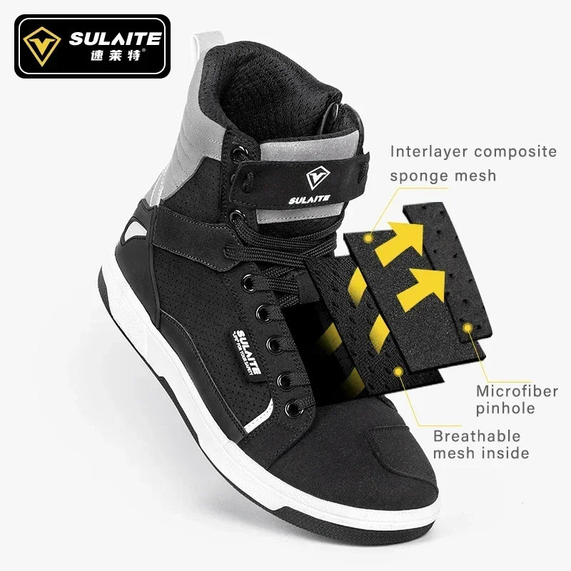 Men's Motorcycle Racing Shoes Breathable Anti-drop Off-road Rider Rally Shoes Racing Equipment