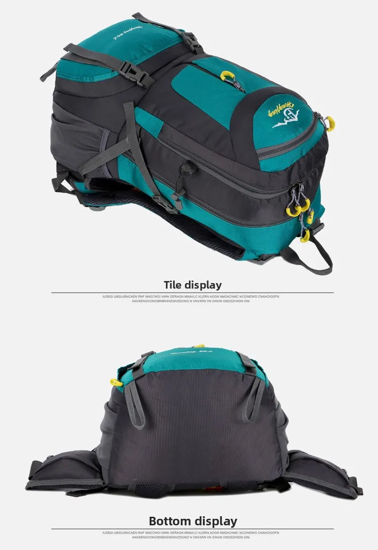 60L Large Capacity Hiking Backpack Men Outdoor Mountain Backbag Male Sport Back Pack Leisure Teens Travel Package Black