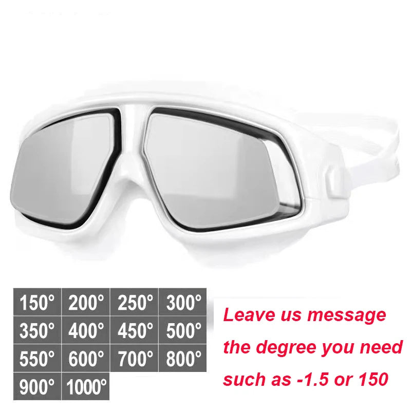 Queshark Men Women Adult -1.5 To -10.0 Myopia Swim Eyewear Silicone  Anti Fog Swimming Goggles Custom Different  Left Right Eyes