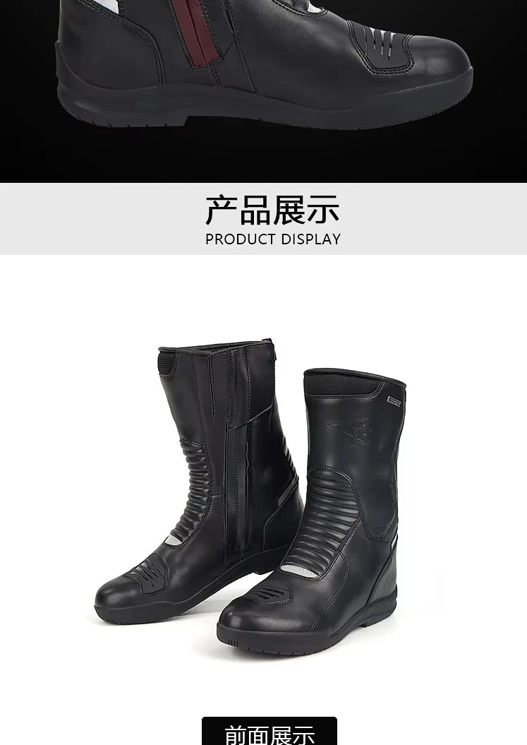 Men's Motorcycle Boots Waterproof Racing Boots Anti Fall Women Motocross Equipment Wear-resistant Rally Shoes Safety Riding