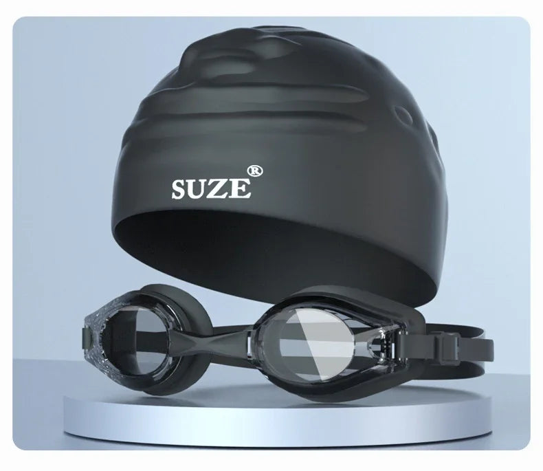 High Definition Anti Fog Swimming Goggles with Comfortable Silicone Seal Includes Swim Cap and Storage Box