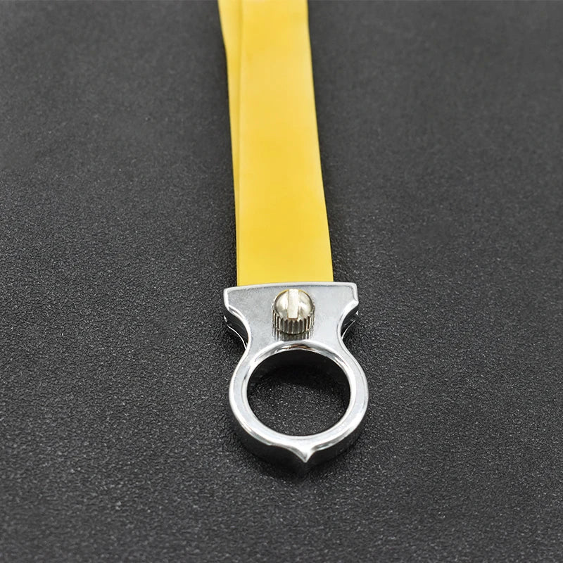 Stainless Steel Ring Pocket Slingshot Ammo Catapult Rapid Fire Slingshot with Rubber Band Finger Hunting Shooting Slingshot